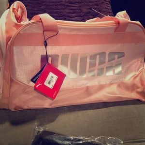 Pink PUMA duffel bag